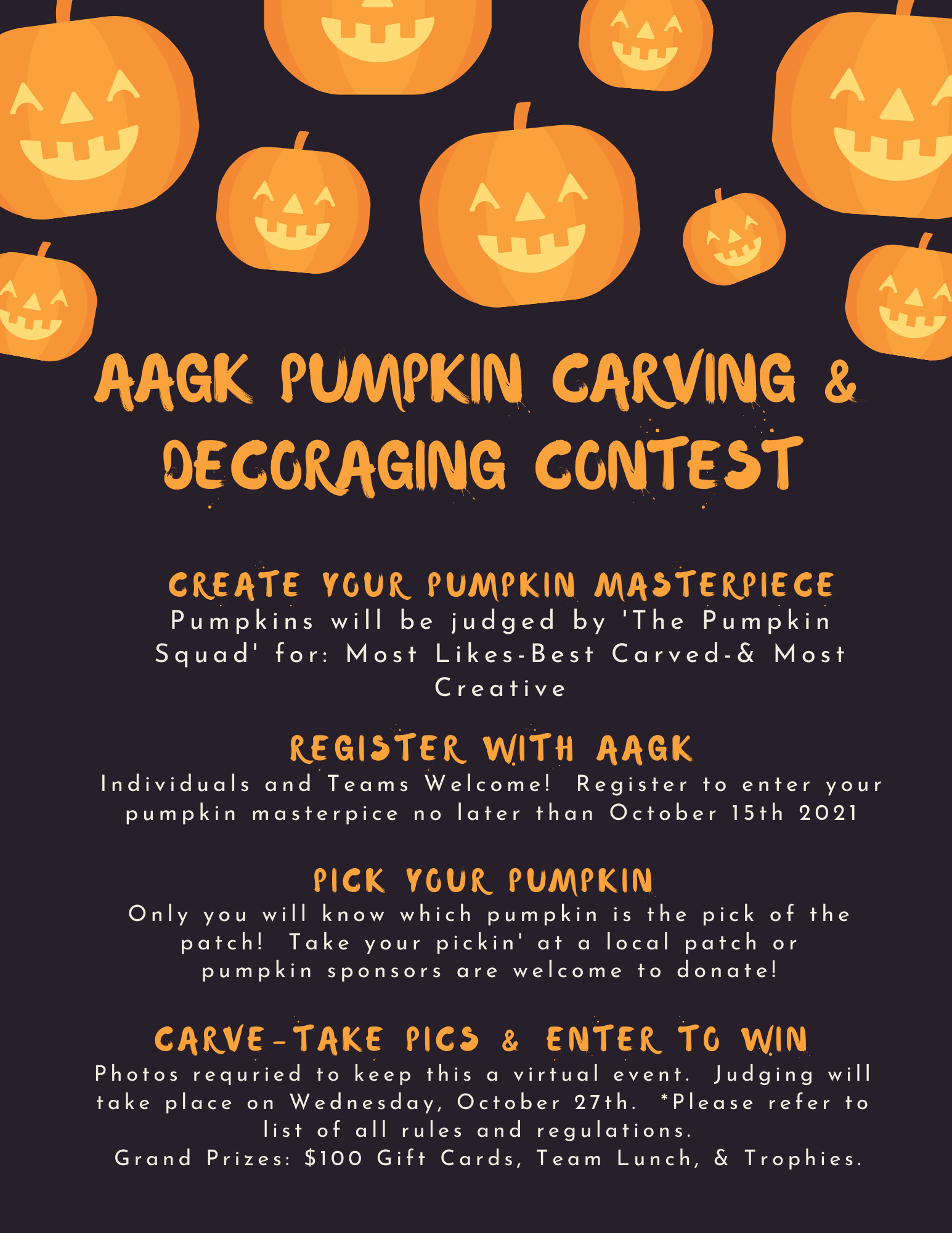 AAGK Pumpkin Contest Details